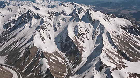 震撼雪山风景航拍