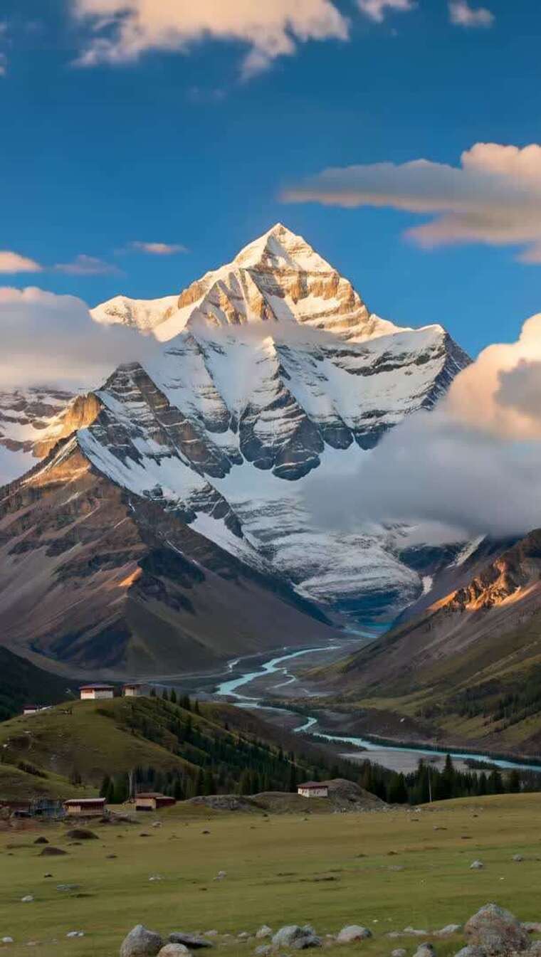 雪山自然风光全景