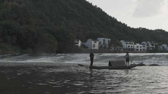 渔民撒网捕臭鲑鱼调色