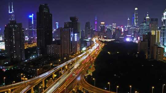 夜上海城市夜景