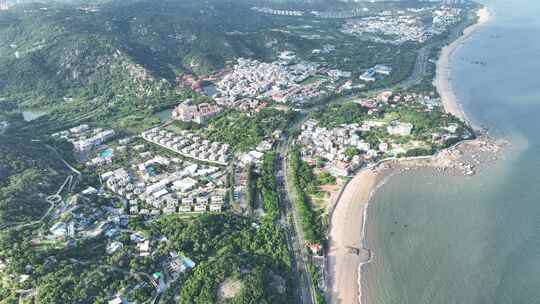 厦门环岛南路小区住宅区航拍海边度假村风景