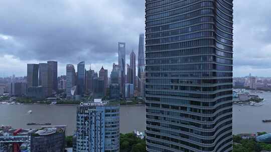 上海台风暴风雨来临前黑云压城航拍