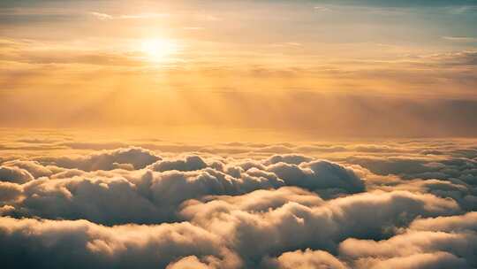 日出云海延时云层之上日出航拍风景震撼开场
