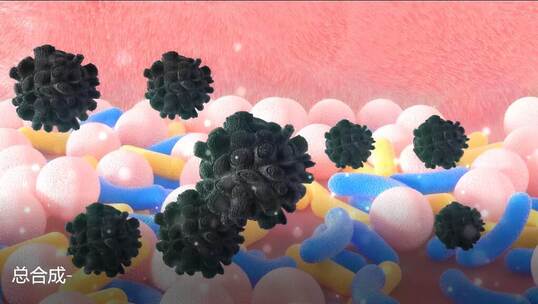 c4d肠道益生菌消灭病毒三维动画视频素材模板下载