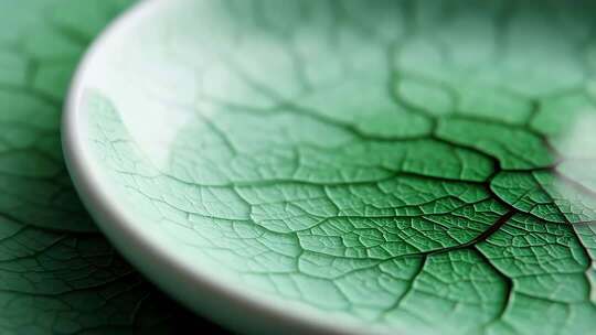 翠玉瓷器肌理特写镜头呈现精美纹路