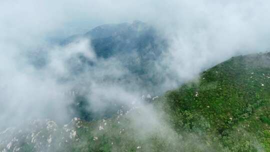 云雾山峰航拍山脉自然大山风景