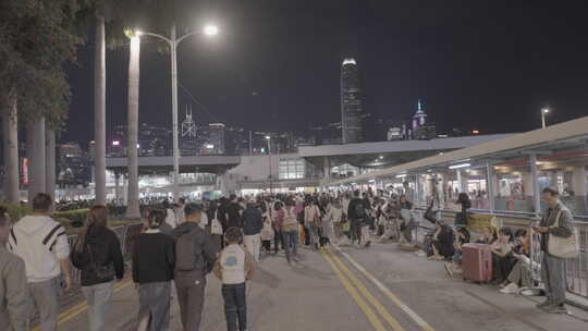 香港2023跨年夜尖沙咀街景夜景