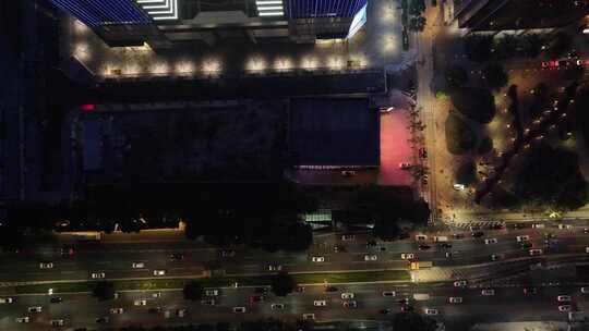 珠海香洲区CBD夜景视频素材模板下载