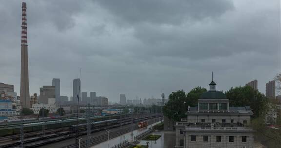 沈阳东站&沈海热电厂雨中