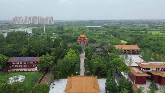 旅游景区湖北荆州太晖观历史文化古建筑航拍