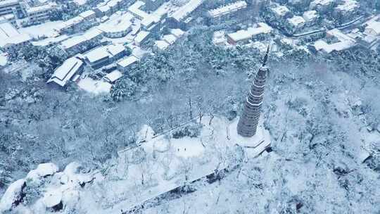 杭州西湖保俶塔雪景宝石山雪景浙江雪景