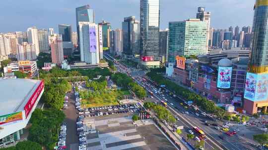 广州天河区天河路航拍车流城市交通车水马龙