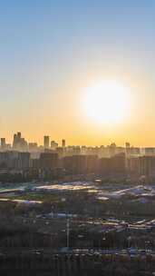 北京国贸CBD城市天际线日落日转夜大气