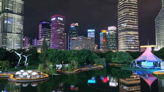 上海陆家嘴中心绿地 中央绿地公园夜景