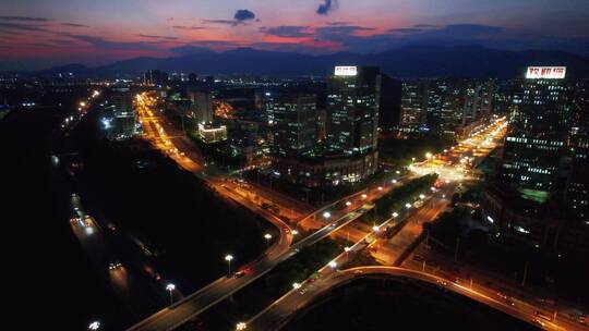 厦门航拍软件园三期夜景