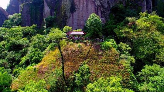 航拍武夷山天游峰晒布岩水月亭九曲溪茶园