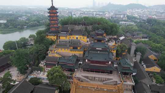 江苏镇江金山寺5A景区航拍