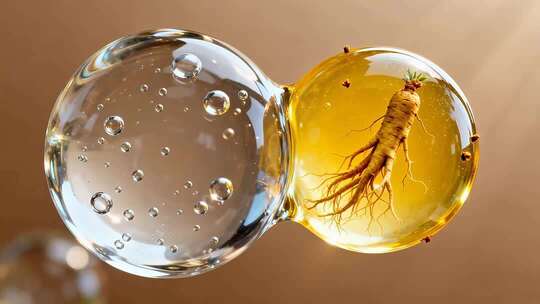 人参精华微距特写画面