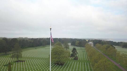 法国美军公墓上空特写