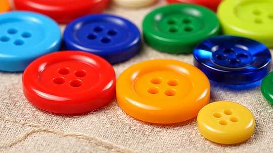 多彩纽扣微距特写