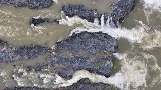 硝塘坝火山熔岩河流航拍