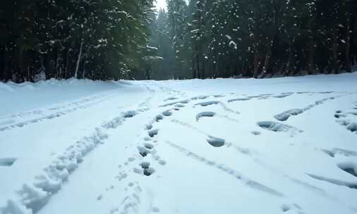 雪地里的老虎脚印 (2)