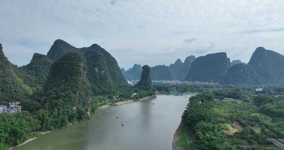 广西桂林阳朔绿水青山航拍