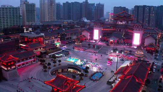 大唐西市夜景视频素材模板下载