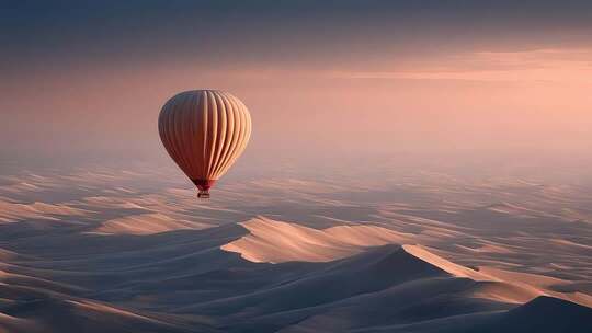 热气球飞跃壮阔沙漠的唯美旅程