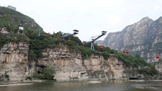 北京十渡景区高空缆车蹦极视频素材视频素材模板下载