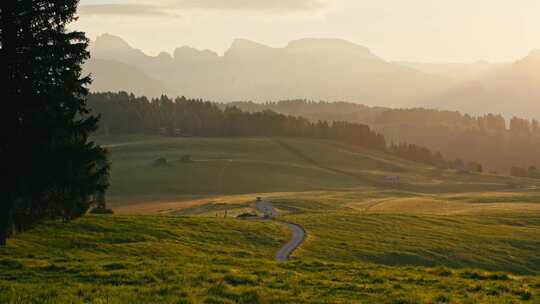 Alpe Di Siusi，领域，道路，