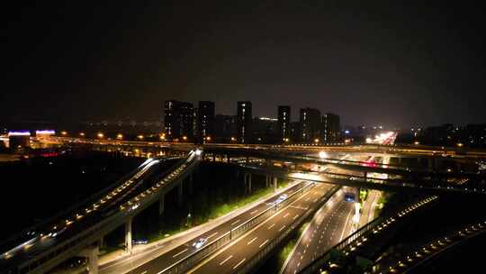 城市立交桥夜景车辆车流视频素材