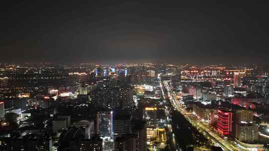 航拍福建泉州城市夜景