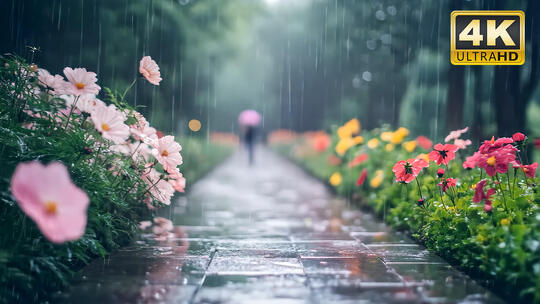 唯美雨景意境风景各种场景雨景视频素材4