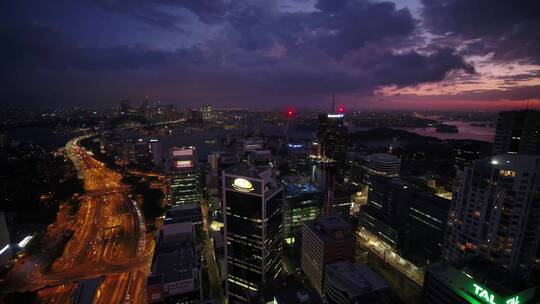 悉尼城市夜景航拍 60帧
