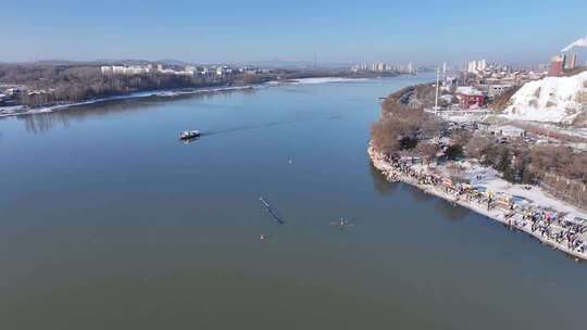 中国吉林省吉林市小雾凇岛（阿什哈达）冬季