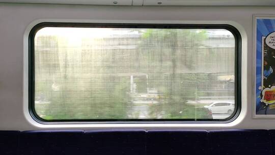 从行驶中的火车里看城市视频素材模板下载