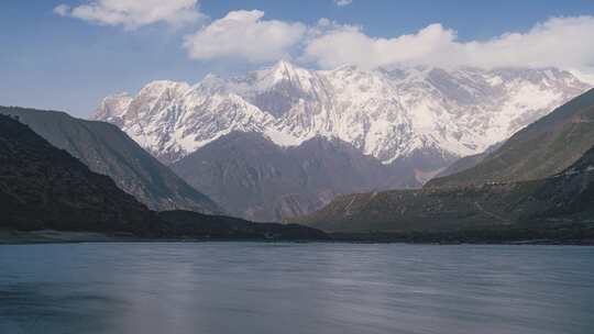 河流湖泊雪山延时摄影