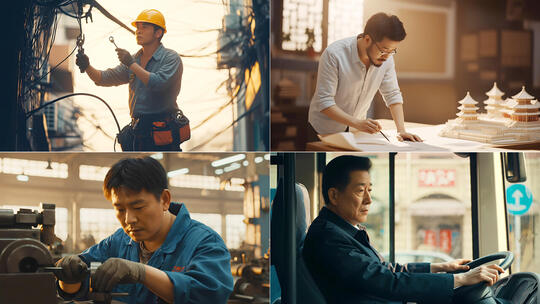 五一劳动节各行各业的劳动人民