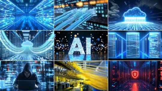 科技机房机柜数据算力服务器网络安全云计算高清在线视频素材下载