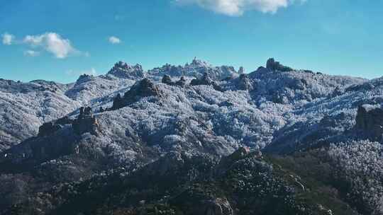 青岛崂山雪景雾凇