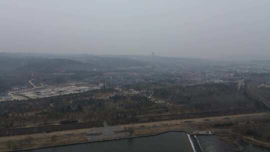 河流铁路桥摇见龙门古街景区规划商业街