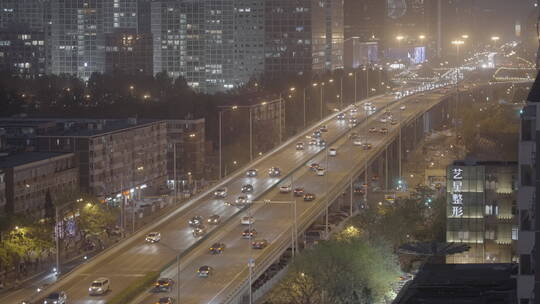 城市夜景 夜景车流