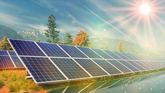 光伏太阳能板清洁能源新能源发电素材原创视频素材模板下载