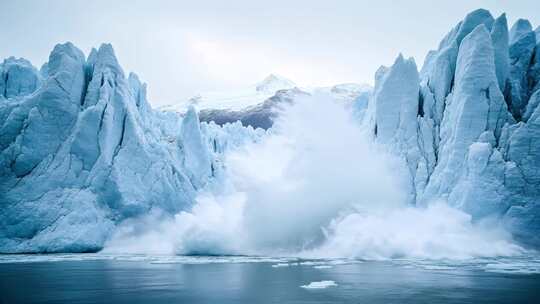 冰川崩塌的壮丽瞬间 全球变暖