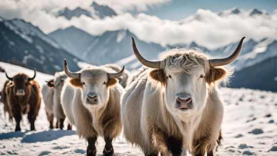西藏四川高原牦牛视频合集