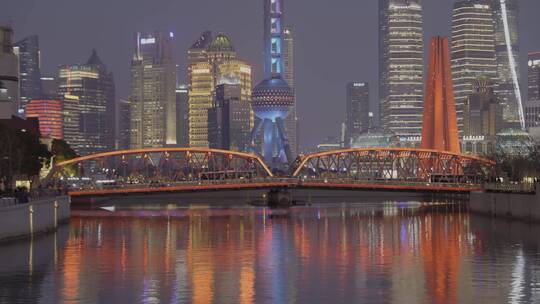 4K上海外白渡桥车流视频素材模板下载