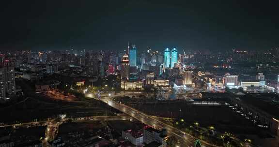 哈尔滨夜景航拍