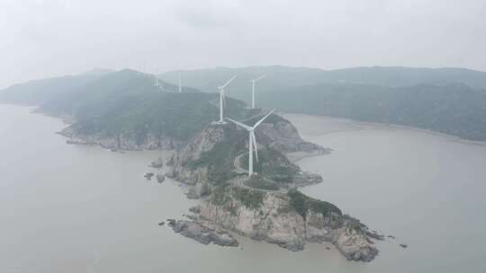 原创航拍LOG台州玉环1号公路风力发电4K-4-8
