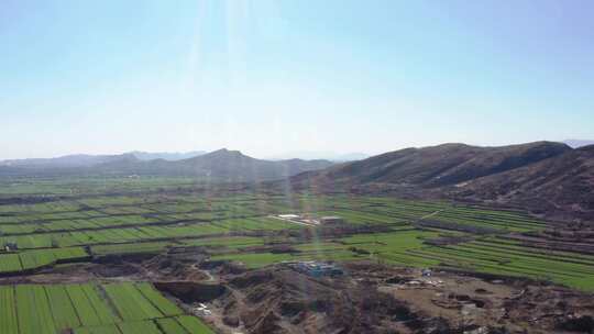 航拍 初冬 秋天 北方 大景 空境